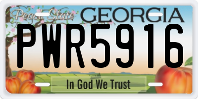 GA license plate PWR5916