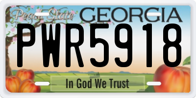 GA license plate PWR5918