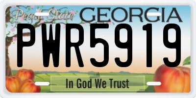 GA license plate PWR5919