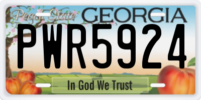 GA license plate PWR5924