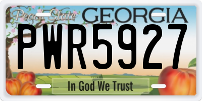 GA license plate PWR5927