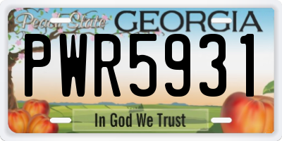 GA license plate PWR5931