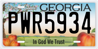 GA license plate PWR5934