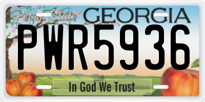 GA license plate PWR5936