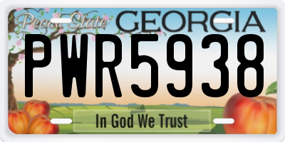 GA license plate PWR5938