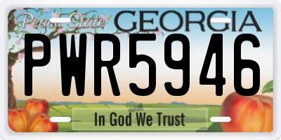 GA license plate PWR5946