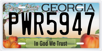 GA license plate PWR5947