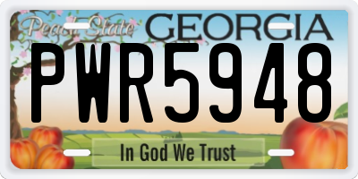 GA license plate PWR5948