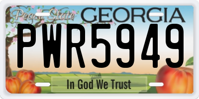 GA license plate PWR5949