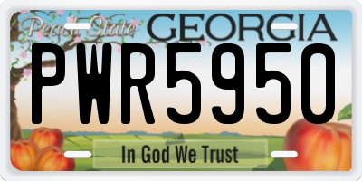 GA license plate PWR5950