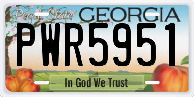 GA license plate PWR5951