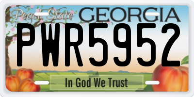 GA license plate PWR5952