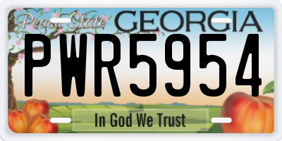 GA license plate PWR5954