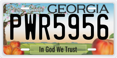 GA license plate PWR5956