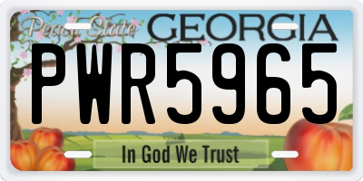 GA license plate PWR5965