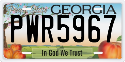 GA license plate PWR5967