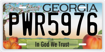 GA license plate PWR5976