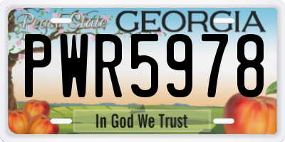 GA license plate PWR5978