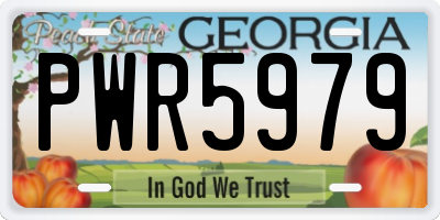 GA license plate PWR5979