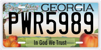 GA license plate PWR5989
