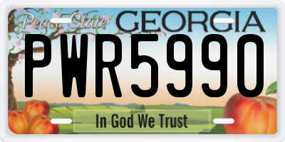 GA license plate PWR5990