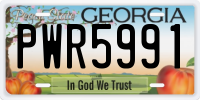 GA license plate PWR5991