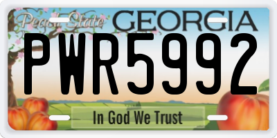 GA license plate PWR5992