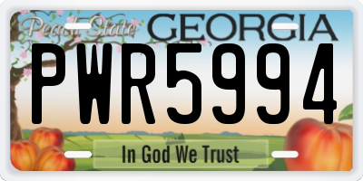 GA license plate PWR5994