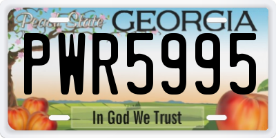 GA license plate PWR5995
