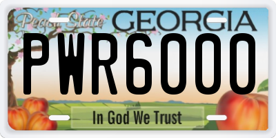 GA license plate PWR6000