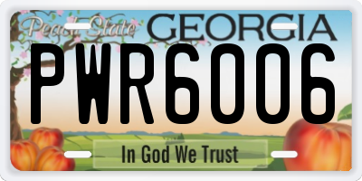 GA license plate PWR6006