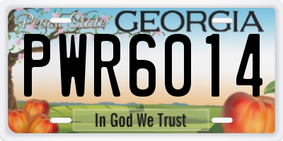 GA license plate PWR6014
