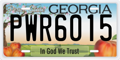 GA license plate PWR6015