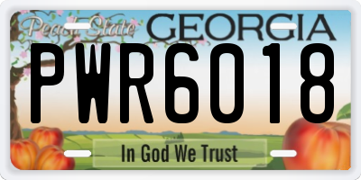 GA license plate PWR6018