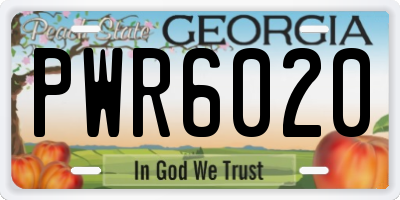 GA license plate PWR6020