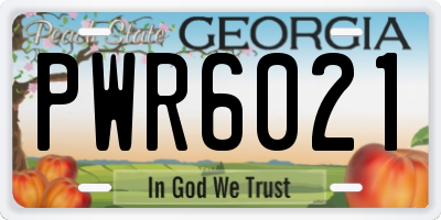 GA license plate PWR6021