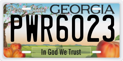 GA license plate PWR6023