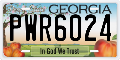 GA license plate PWR6024