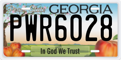 GA license plate PWR6028