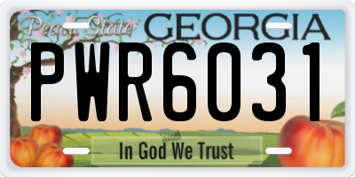 GA license plate PWR6031