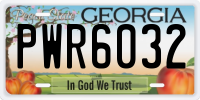 GA license plate PWR6032
