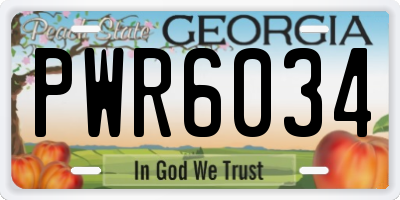 GA license plate PWR6034