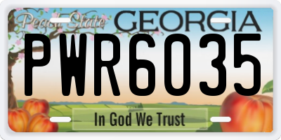 GA license plate PWR6035