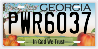 GA license plate PWR6037