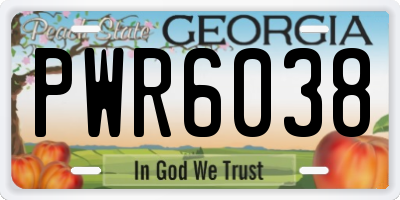 GA license plate PWR6038