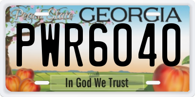 GA license plate PWR6040