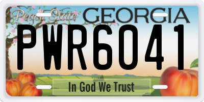 GA license plate PWR6041