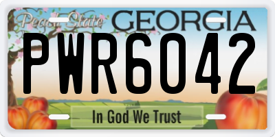 GA license plate PWR6042