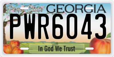 GA license plate PWR6043