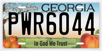 GA license plate PWR6044